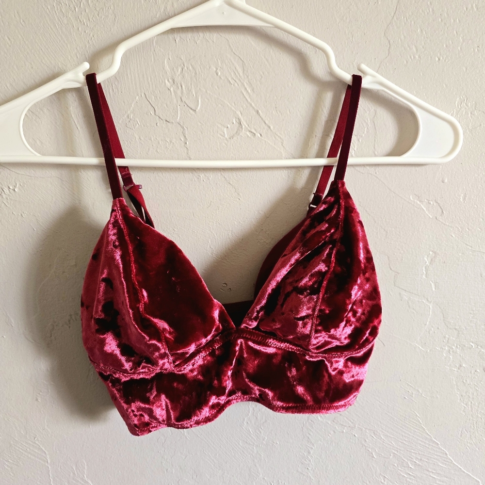 Velvet Burgundy Bralette